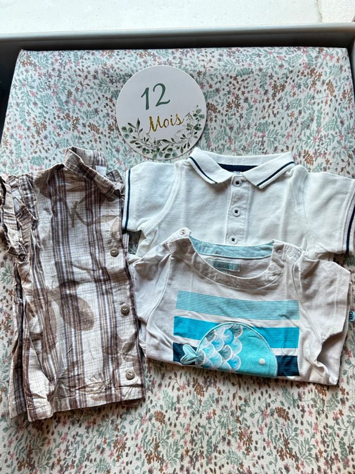 Lot de 3 manches courtes été 12 mois