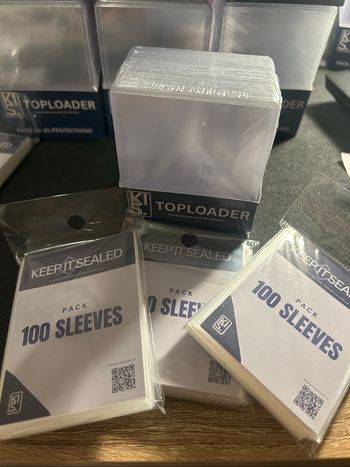 Lot 1 Packs Toploaders + 3 Pack Sleeves Premium Ultra Transparent KIS