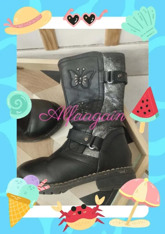 Bottes noires papillons 24 - photo numéro 5