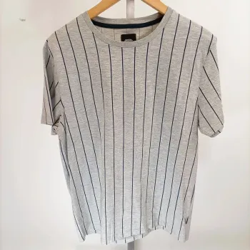 Tshirt rayé gris et bleu Burton Menswear London coton taille M été A342