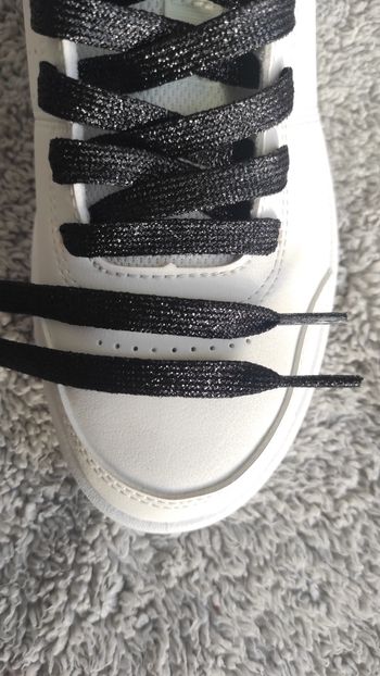 🖤 Lacets plats noirs à paillettes – Shoe Laces Glitter sneakers