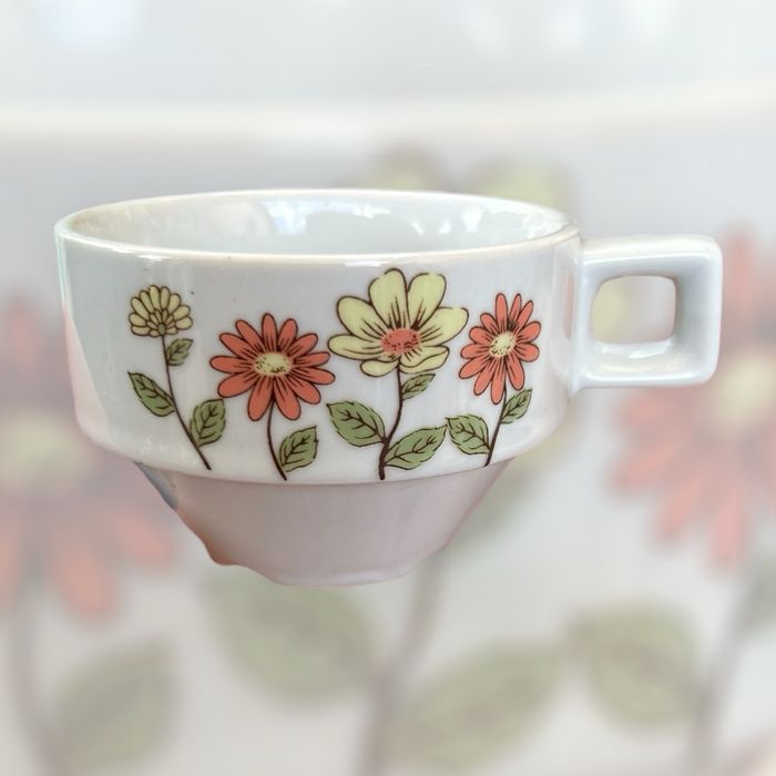 6 tasses à café en grès vintage bergère de France - photo numéro 2