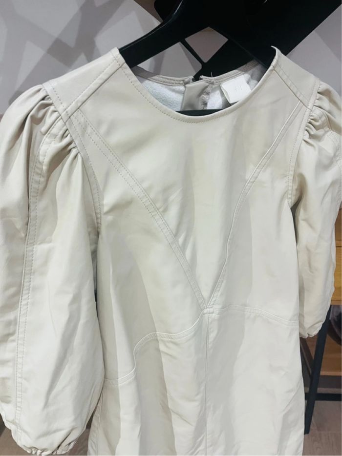 Robe similicuir cuir crème blanche écru H&sam 36 S - photo numéro 3