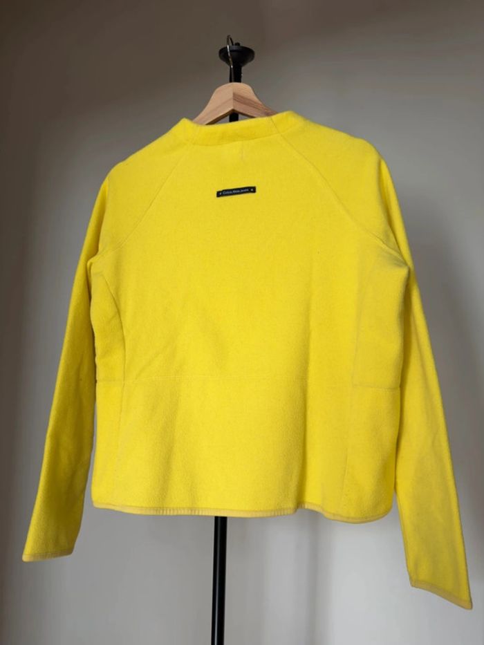 sweat sans capuche polaire zip jaune M Calvin Klein - photo numéro 5
