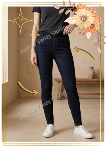 Pantalon jegging taille élastique taille M noir