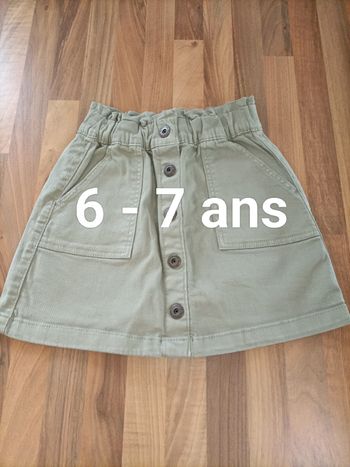 Jupe jean kaki 6-7 ans Tex