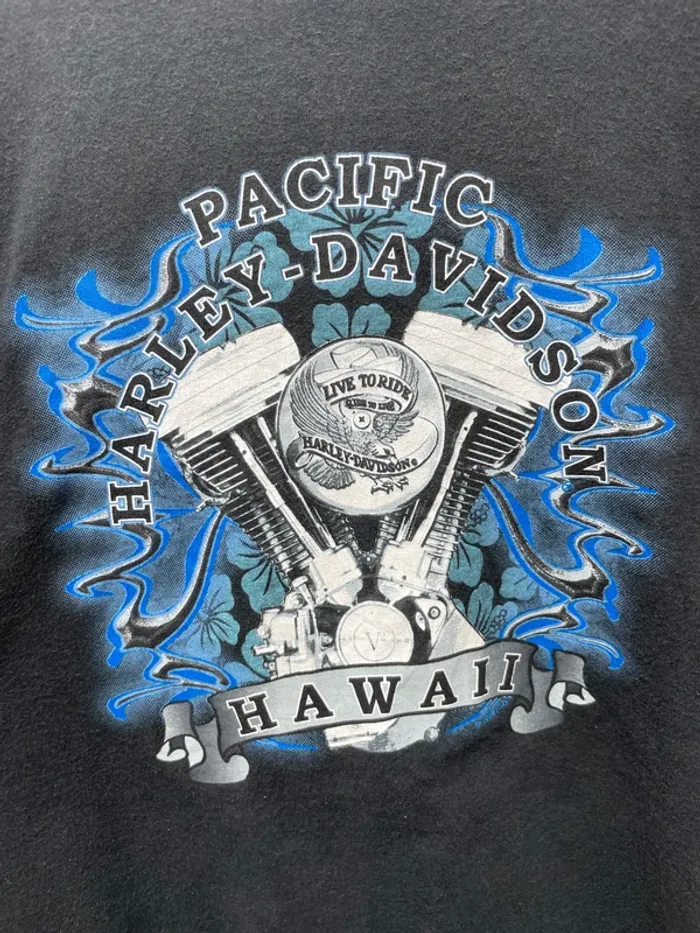 T-shirt print Harley Davidson collector motor cycles biker made in USA 🇺🇸 Pacific Hawaii Mens XXL - photo numéro 6