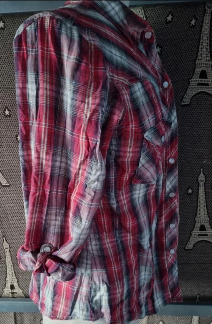 Chemise à carreaux manches retroussable taille 42 - photo numéro 7