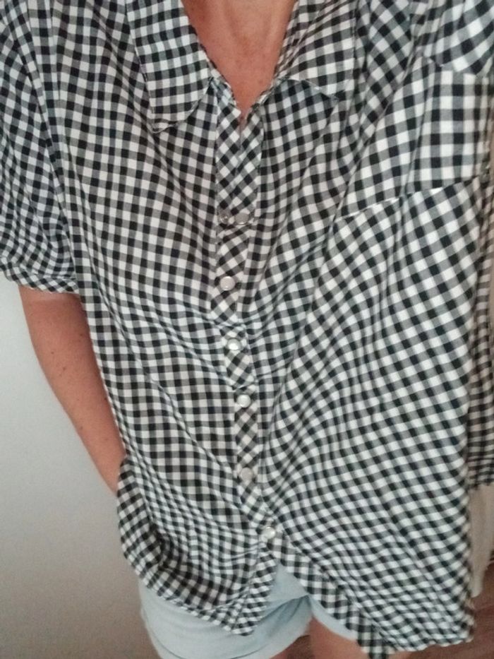 Chemisier blouse vichy vintage - photo numéro 2