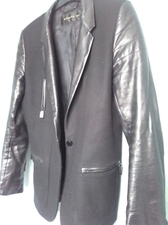 Superbe Veste avec cuir BARBARA BUI - photo numéro 2