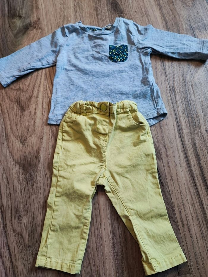 Ensemble t-shirt manches longues et pantalon.