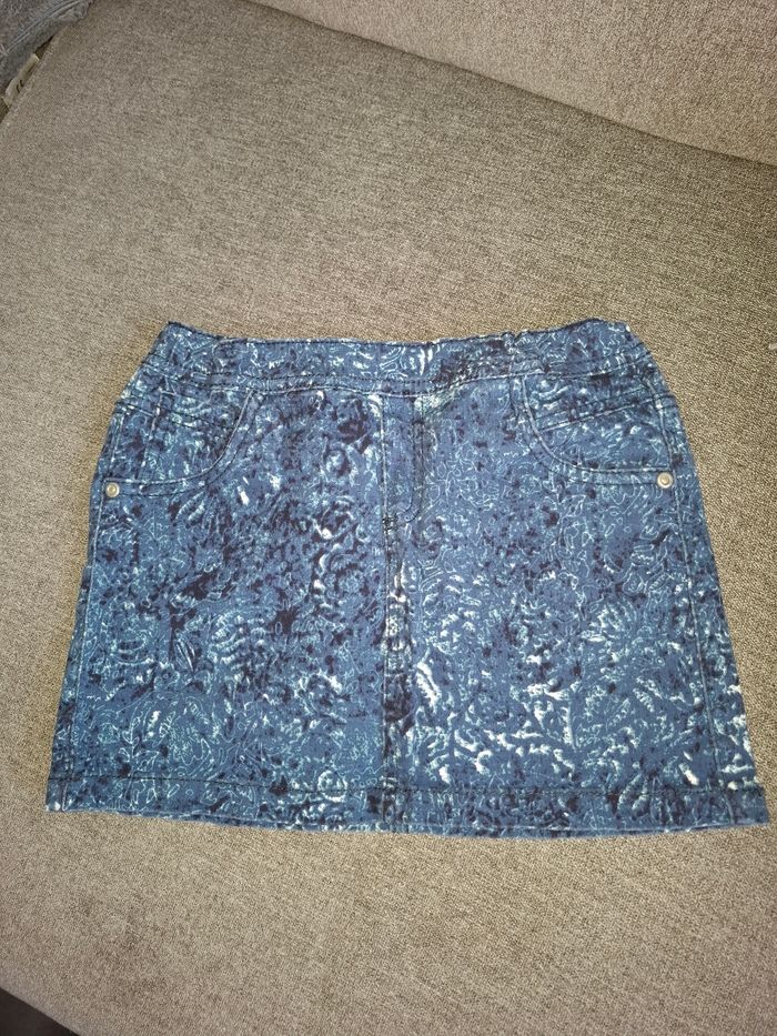Jupe en jean à motif taille élastique 7/8 ans