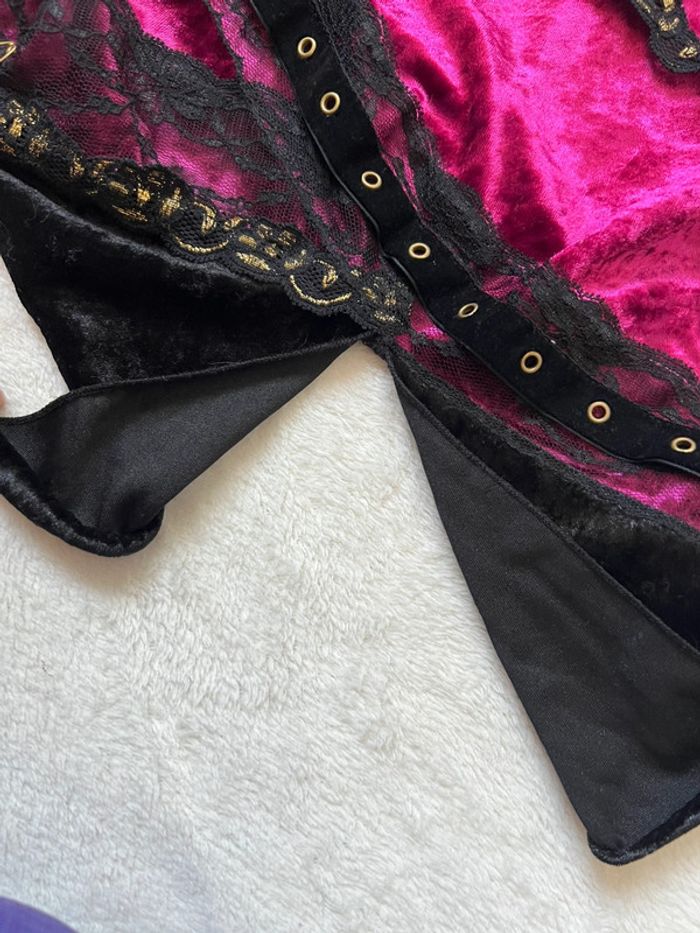 Débardeur velours dentelle Goth Coquette vintage 90s - Taille S - photo numéro 4