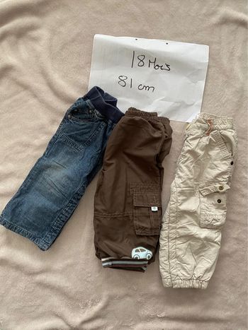 Lot 3 pantalons chauds doublés - 18 mois - Vertbaudet, Kitchoun & autre - TBE
