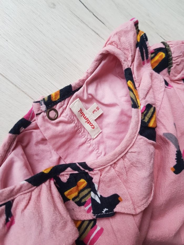 Blouse doublée rose lama catimini 3ans - photo numéro 5