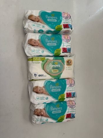Lot de 5 paquets de lingette Pampers