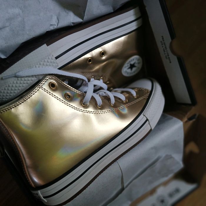 Converse plateformes dorée 37.5 neuves - photo numéro 2