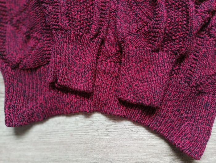 Pull en maille torsadée Claiborne– Taille S - Bordeaux / Noir - photo numéro 6
