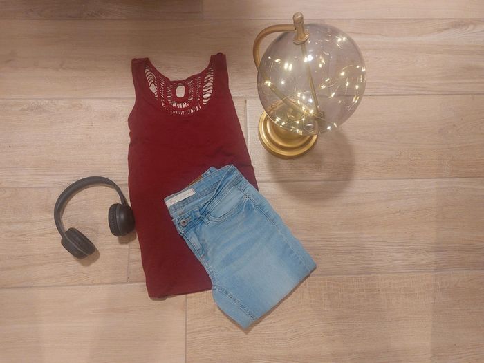 Magnifique débardeur rouge/bordeaux - Undiz - Taille XS