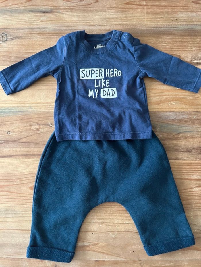 Ensemble bleu marine - 3 mois - photo numéro 2