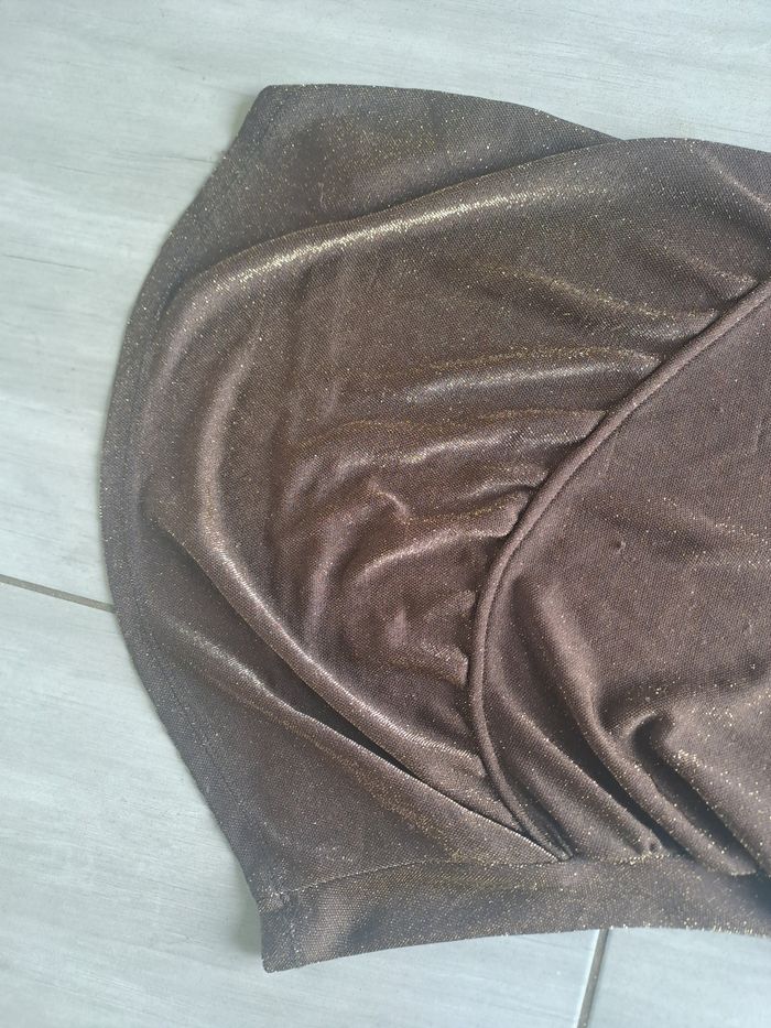 Blouse marron pailleté doré Scudetto - photo numéro 4