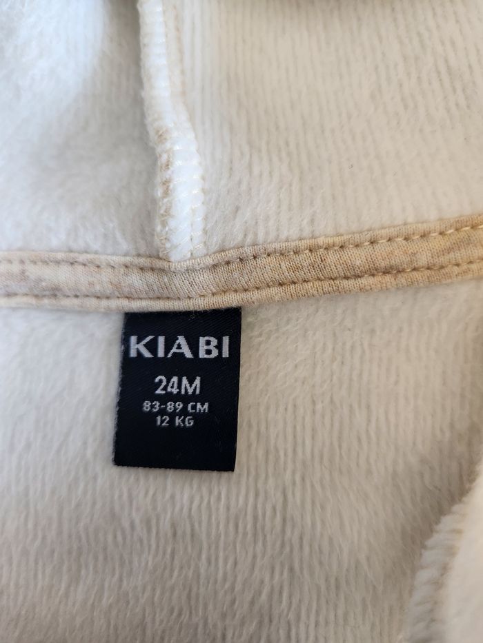 Sweat-shirt à capuche kiabi crème 24 mois - photo numéro 2