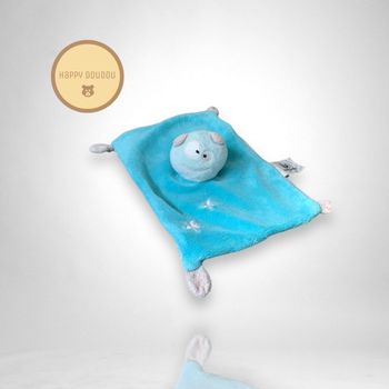 Doudou rectangle étoiles bleu U tout petit DP331