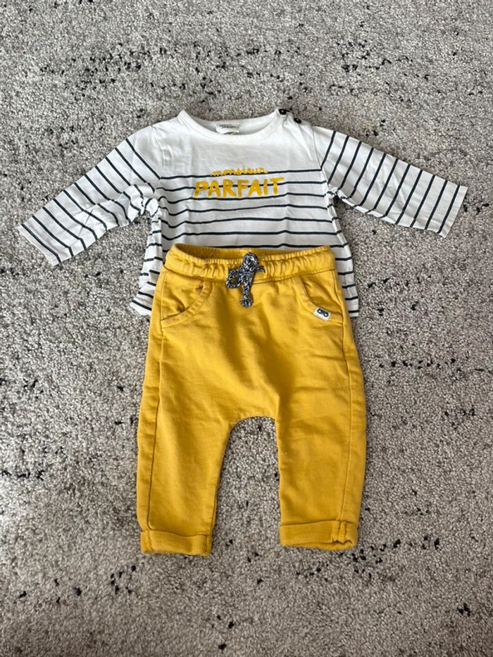 Ensemble haut + pantalon garçon 6 mois - photo numéro 2