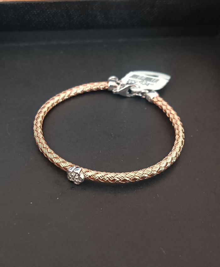 Valenzi, bracelet enfant, Argent rosé 925 et fleur d'oxyde de zirconium. Neuf - photo numéro 2