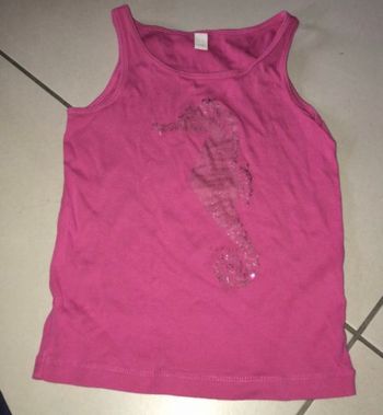 Débardeur rose hippocampe pailleté 6-7 ans