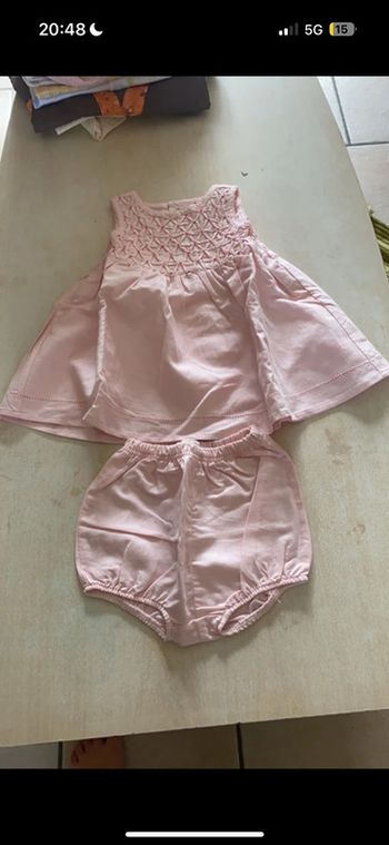 Ensemble Taille 74 (12 mois) Robe Rose avec culotte/short Neuf