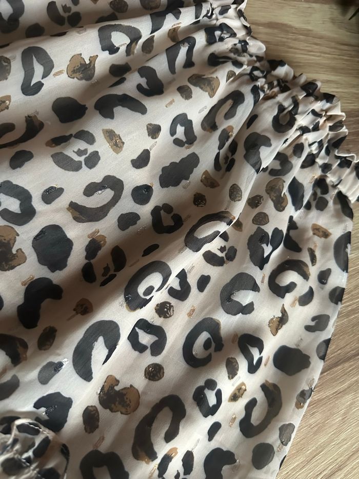 Jupe léopard beige neuve à volants - photo numéro 4