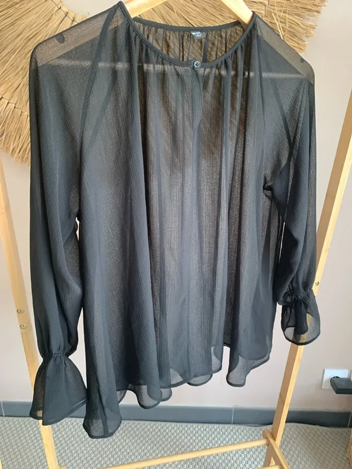 Blouse noire transparente - photo numéro 3