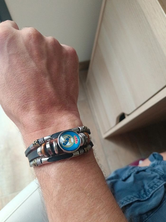 Bracelet 3 rangs cuir Real Madrid - photo numéro 2