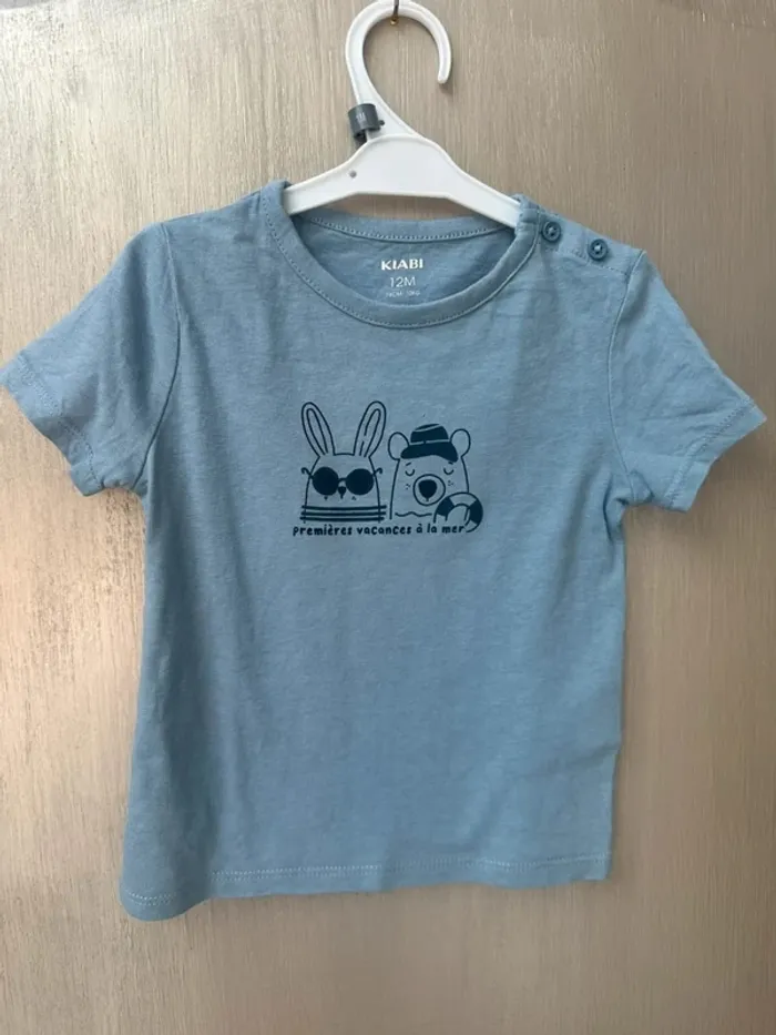 T-shirt bleu 12 mois kiabi - photo numéro 2