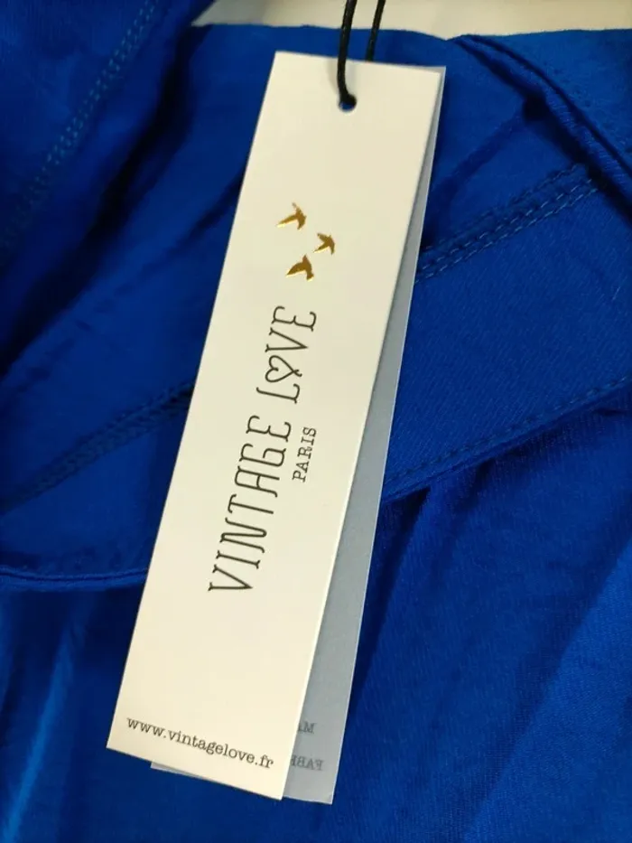 Robe cache-coeur longue bleue été - Neuve Taille unique - fentes, Fabriquée en France A279 - photo numéro 7