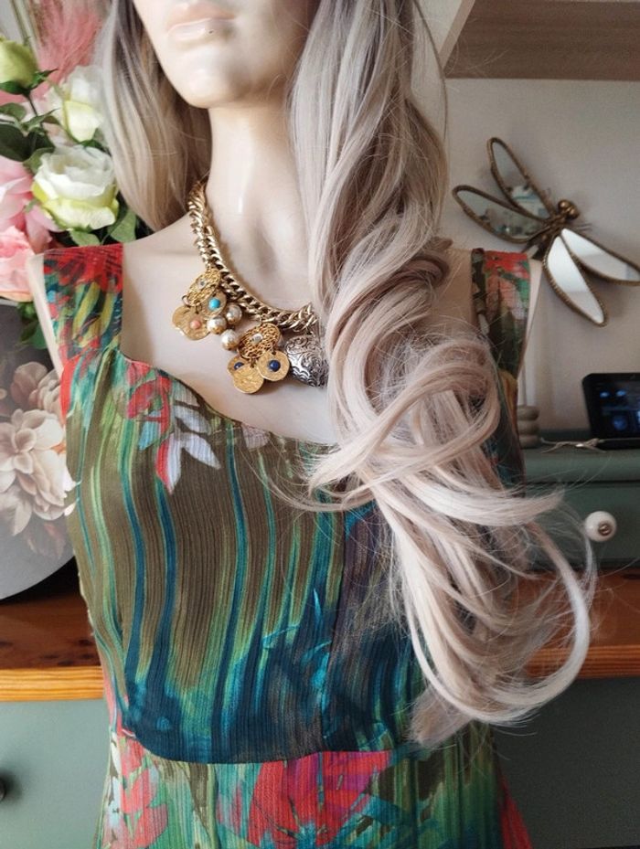 🐝Robe d'Été Imprimé Floral & Froufrous Toscane T44+🐝 - photo numéro 3