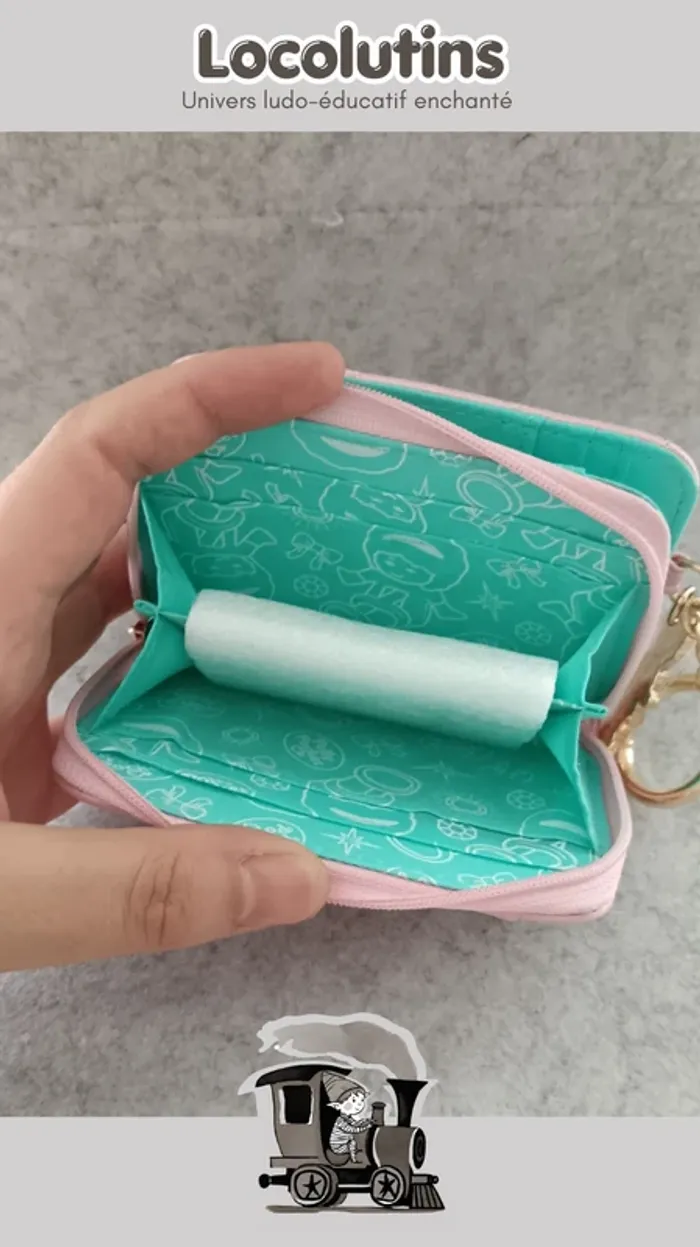 🚂 Porte-monnaie Polly Pocket rose avec porte-clé irisé - photo numéro 5