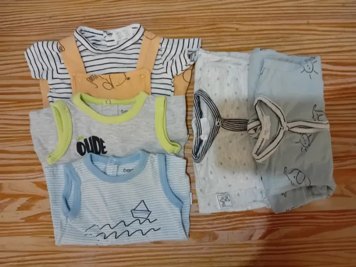 Lot de vêtements barboteuse bébé en coton Babybol - photo numéro 2