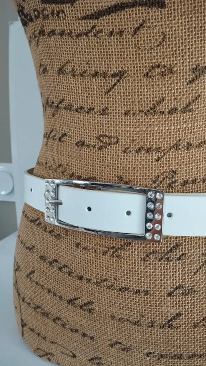 Ceinture blanche argenté 80 cm femme - photo numéro 6