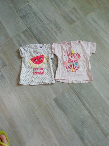 2 T-shirts 24 mois fille