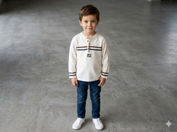 T shirt manches longues blanc cassé 4 ans Ouest Messager