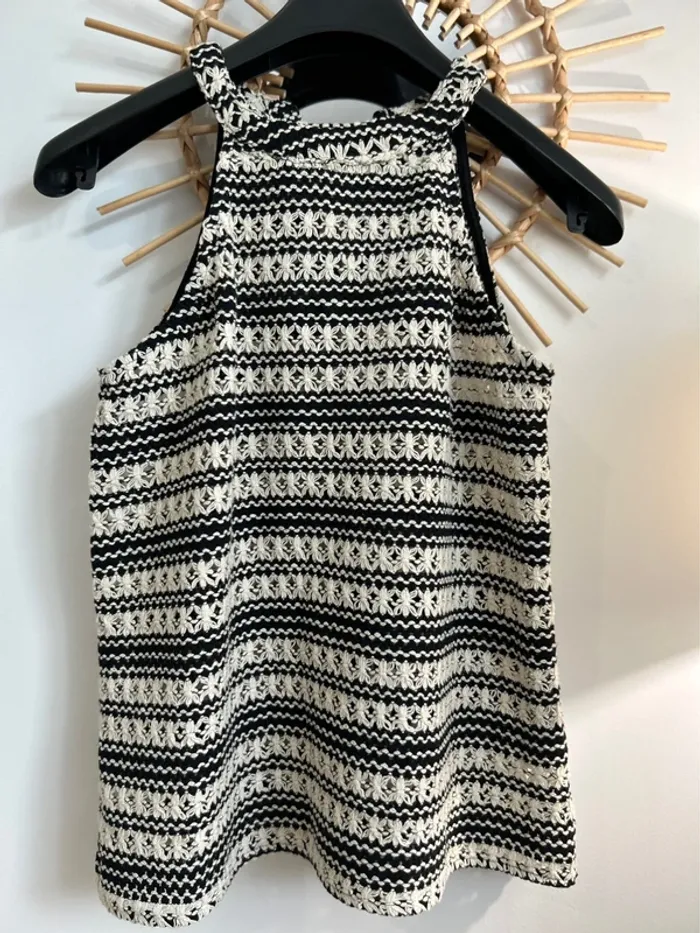 Débardeur Ibiza tricot crochet broderies Zara - photo numéro 3