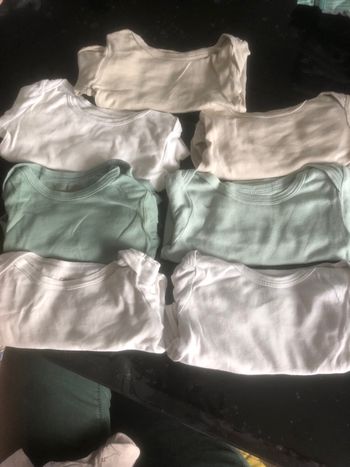 7 bodies manche longues blanc marron vert 