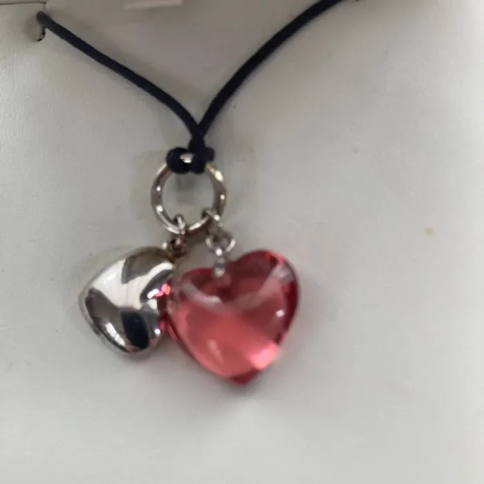 Collier pendentif cœur de baccarat cristal rose bijoux élégants accessoires D570 - photo numéro 3