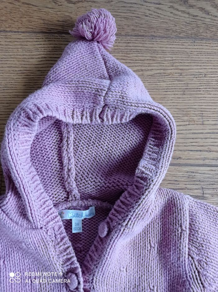 Gilet veste fille rose, Kiabi, 3 mois - photo numéro 3