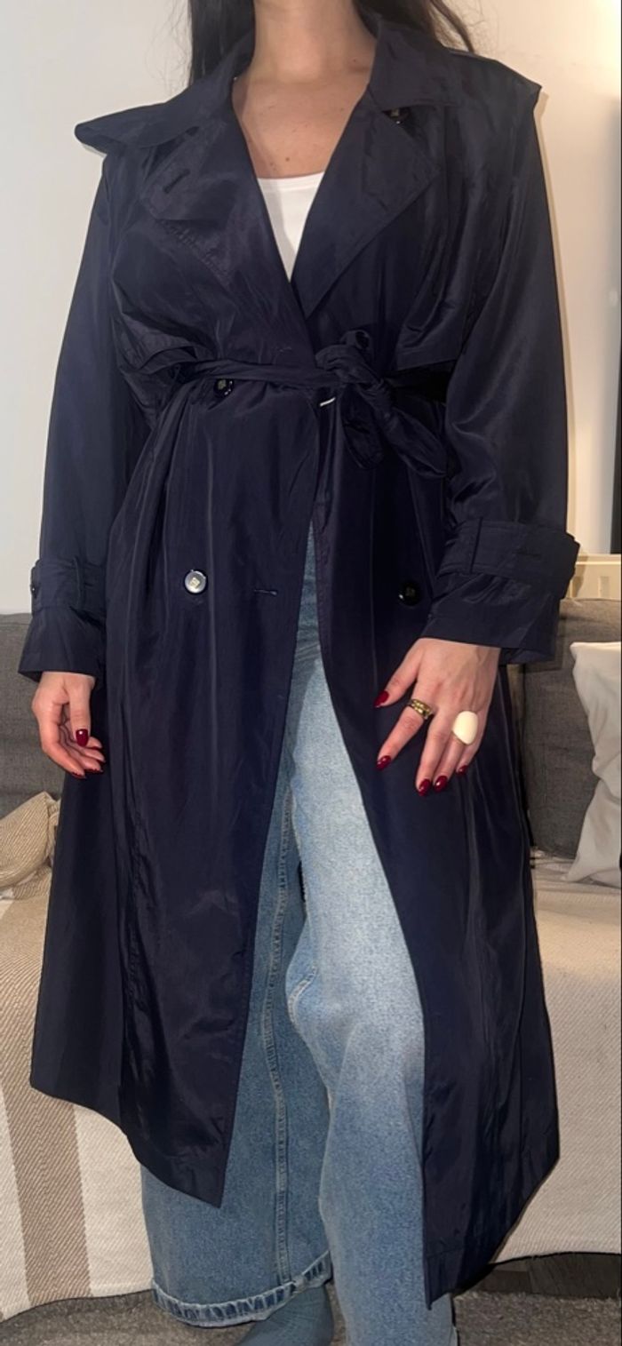 Trench bleu marine vintage - photo numéro 3
