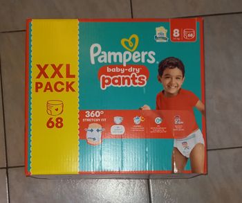 68 Couches Culottes Pampers Baby-Dry Pants Taille 8 (XXL Pack)