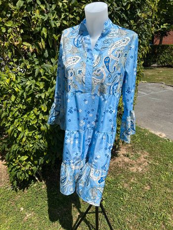 🌟 Robe bleu motif cachemire 🌟