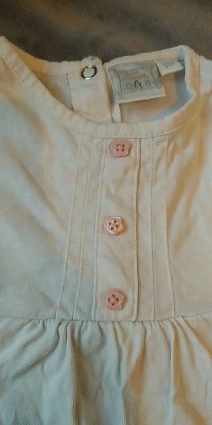 Haut Tee shirt Tunique Blouse manches courtes Fille 6 mois 100% coton Cadet Rousselle - photo numéro 3